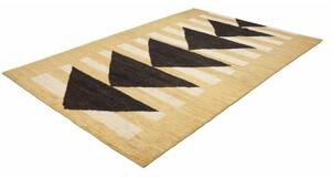 Tappeto Berbero Geometrico Giallo Senape Marrone Scuro 198x290 Cm