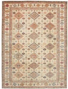 Tappeto Kazak Fine Geometrico Avorio Multicolore 277x370 Cm