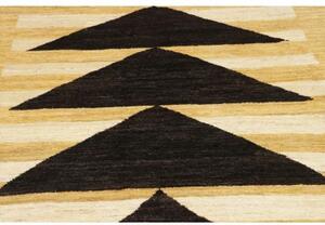 Tappeto Berbero Geometrico Giallo Senape Marrone Scuro 198x290 Cm