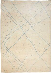 Tappeto Berbero Geometrico Avorio Azzurro 204x298 Cm