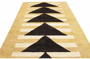 Tappeto Berbero Geometrico Giallo Senape Marrone Scuro 198x290 Cm
