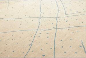 Tappeto Berbero Geometrico Avorio Azzurro 204x298 Cm