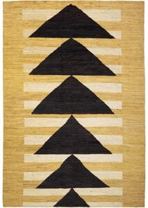 Tappeto Berbero Geometrico Giallo Senape Marrone Scuro 198x290 Cm