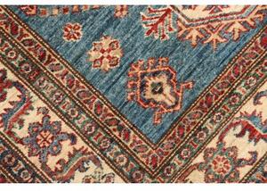 Tappeto Kazak Fine Stilizzato Blu Rosso 121x170 Cm