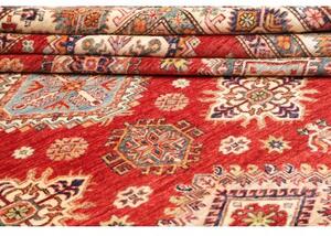 Tappeto Kazak Fine Geometrico Rosso Avorio 297x410 Cm