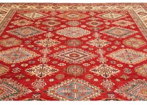 Tappeto Kazak Fine Geometrico Rosso Avorio 297x410 Cm