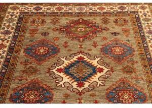 Tappeto Kazak Fine Stilizzato Beige Rosso 145x203 Cm