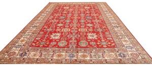 Tappeto Kazak Fine Stilizzato Rosso Avorio 296x406 Cm