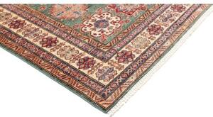 Tappeto Kazak Fine Geometrico Verde Petrolio Avorio 148x202 Cm
