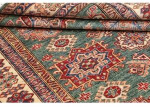 Tappeto Kazak Fine Geometrico Verde Petrolio Avorio 148x202 Cm