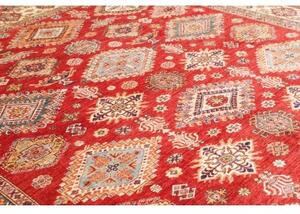 Tappeto Kazak Fine Geometrico Rosso Avorio 297x410 Cm