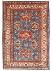 Tappeto Kazak Fine Stilizzato Blu Rosso 118x178 Cm