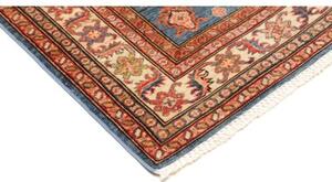 Tappeto Kazak Fine Stilizzato Blu Rosso 118x178 Cm