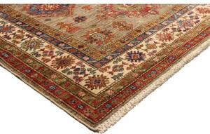 Tappeto Kazak Fine Stilizzato Beige Rosso 145x203 Cm