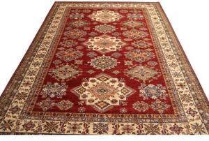 Tappeto Kazak Fine Geometrico Rosso Avorio 209x290 Cm