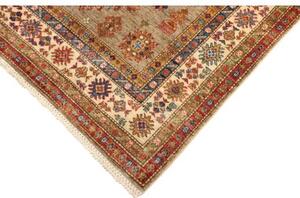 Tappeto Kazak Fine Stilizzato Beige Rosso 145x203 Cm