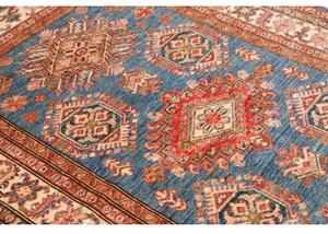 Tappeto Kazak Fine Stilizzato Blu Rosso 118x178 Cm