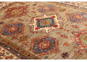 Tappeto Kazak Fine Stilizzato Beige Rosso 145x203 Cm