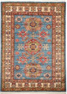 Tappeto Kazak Fine Stilizzato Blu Rosso 89x125 Cm