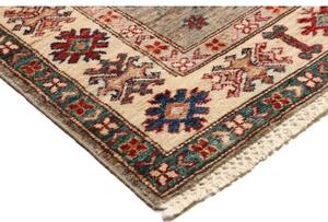 Tappeto Kazak Fine Geometrico Grigio Beige Corsia 82x257 Cm