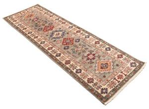 Tappeto Kazak Fine Geometrico Grigio Beige Corsia 82x257 Cm