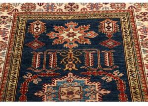 Tappeto Kazak Fine Stilizzato Blu Avorio 103x148 Cm