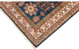Tappeto Kazak Fine Stilizzato Blu Avorio 103x148 Cm