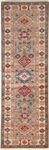 Tappeto Kazak Fine Geometrico Grigio Beige Corsia 82x257 Cm