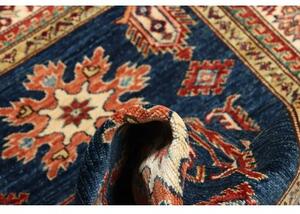 Tappeto Kazak Fine Stilizzato Blu Avorio 103x148 Cm