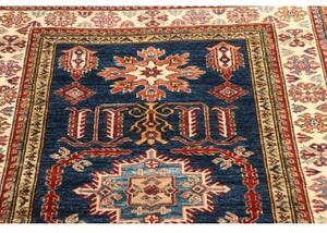 Tappeto Kazak Fine Stilizzato Blu Beige 102x156 Cm