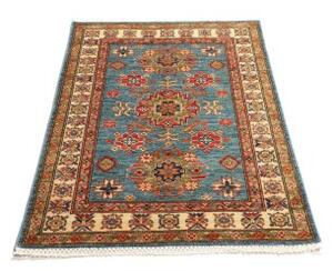 Tappeto Kazak Fine Stilizzato Blu Rosso 89x125 Cm
