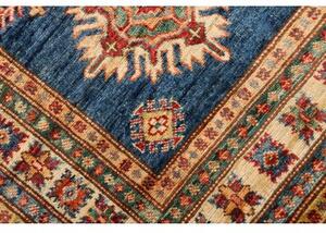 Tappeto Kazak Fine Geometrico Blu Rosso Corsia 83x386 Cm