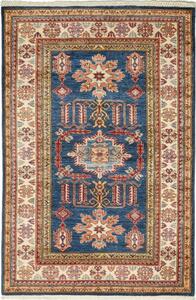 Tappeto Kazak Fine Stilizzato Blu Beige 102x156 Cm