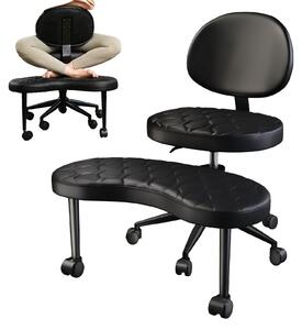Sedia da ufficio, design ergonomico, regolabile in altezza, in poliuretano nero