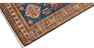 Tappeto Kazak Fine Geometrico Blu Rosso Corsia 83x386 Cm