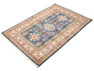 Tappeto Kazak Fine Stilizzato Blu Avorio 103x148 Cm