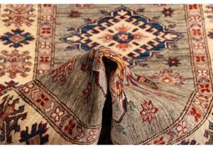 Tappeto Kazak Fine Geometrico Grigio Beige Corsia 82x257 Cm