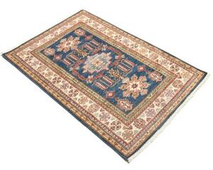 Tappeto Kazak Fine Stilizzato Blu Beige 102x156 Cm