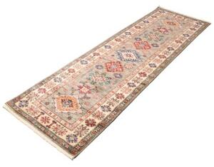 Tappeto Kazak Fine Geometrico Grigio Beige Corsia 82x257 Cm