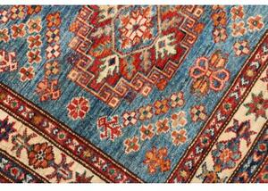 Tappeto Kazak Fine Geometrico Blu Rosso Mattone Corsia 81x295 Cm