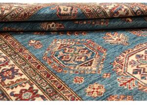 Tappeto Kazak Fine Stilizzato Blu Rosso 121x170 Cm