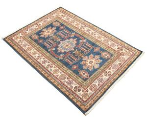 Tappeto Kazak Fine Stilizzato Blu Avorio 103x148 Cm