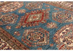 Tappeto Kazak Fine Stilizzato Blu Rosso 121x170 Cm