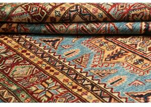 Tappeto Kazak Fine Stilizzato Celeste Rosso 120x179 Cm