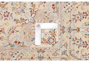 Tappeto Ghom Seta Medaglione Floreale Avorio Blu Notte 126x198 Cm