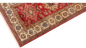 Tappeto Kazak Fine Stilizzato Rosso Avorio Corsia 80x290 Cm