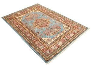 Tappeto Kazak Fine Stilizzato Celeste Rosso 120x179 Cm
