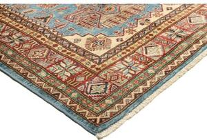 Tappeto Kazak Fine Stilizzato Celeste Rosso 120x179 Cm