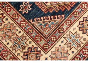 Tappeto Kazak Fine Stilizzato Blu Rosso 123x181 Cm