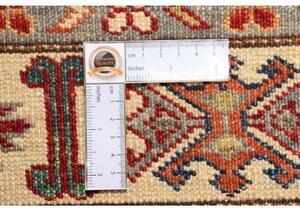 Tappeto Kazak Fine Geometrico Grigio Beige Corsia 82x305 Cm